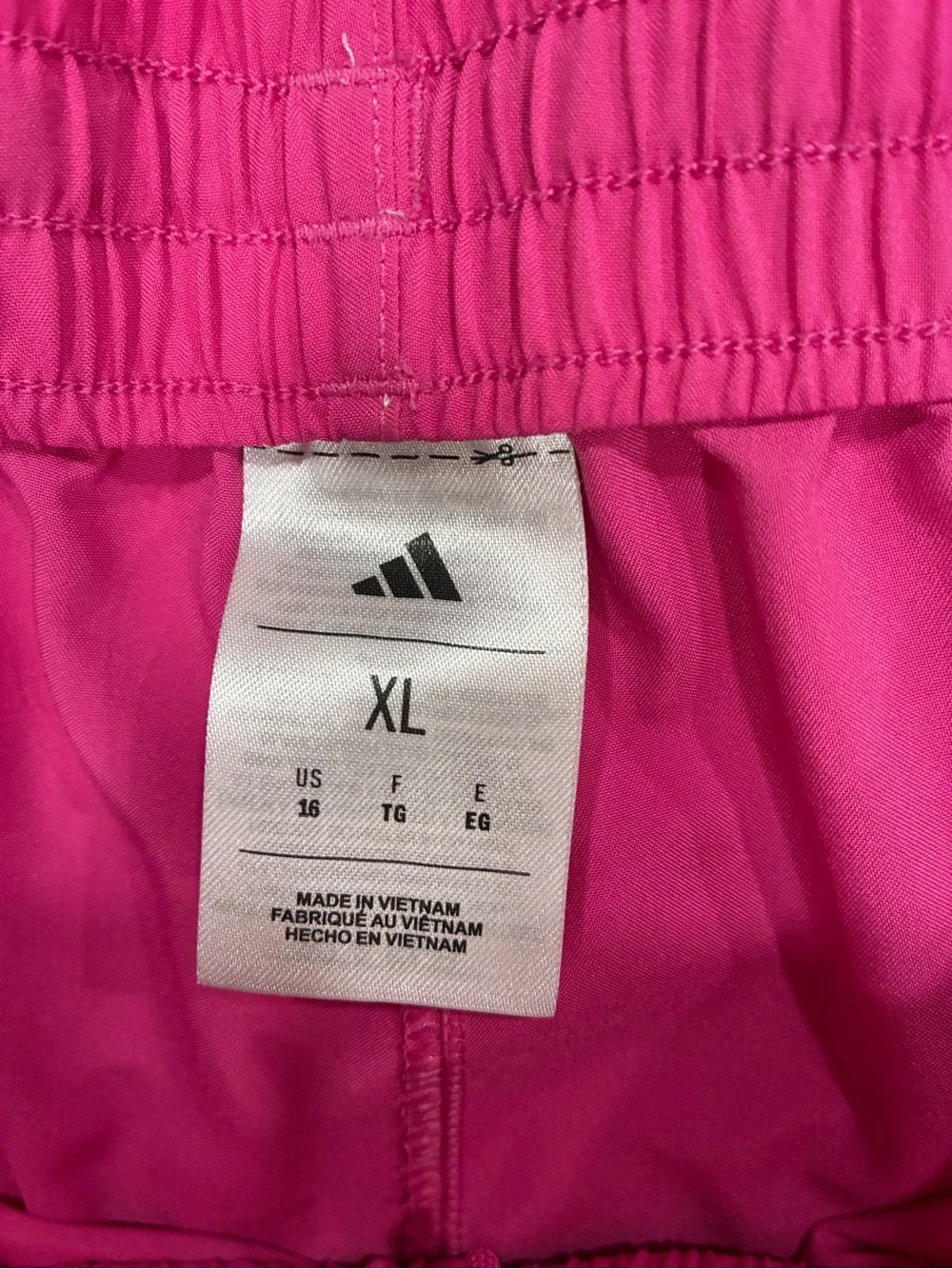 adidas Pink Elastic-Waist Athletic Shorts with Logo Tag